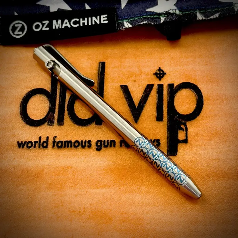Oz Machine Company Little John Pen Satin with Blue Oz Logo - 1