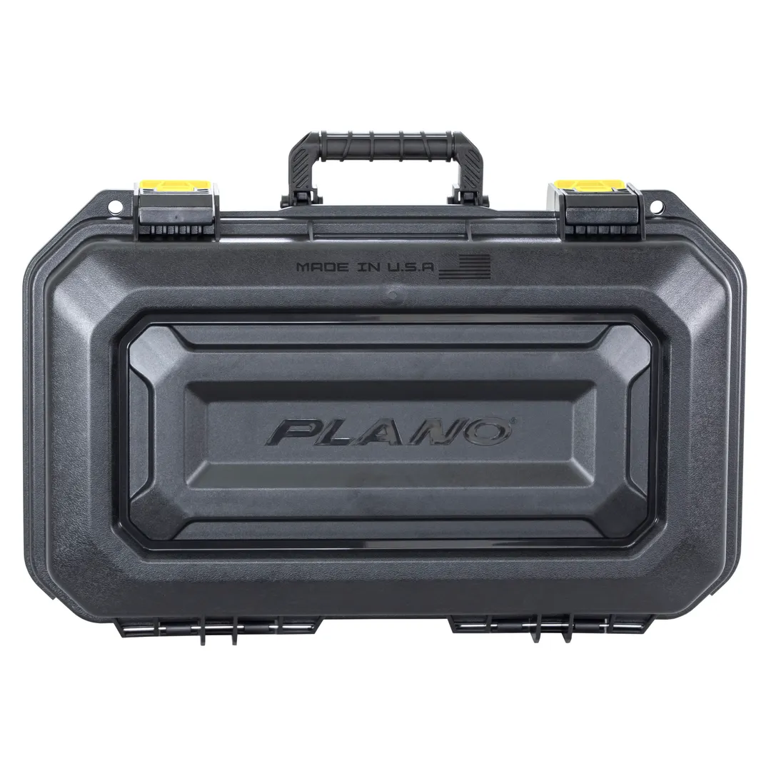 Plano All Weather 2 Four Pistol Hard Case with Pluck Foam, 18x10x5, Black/Yellow