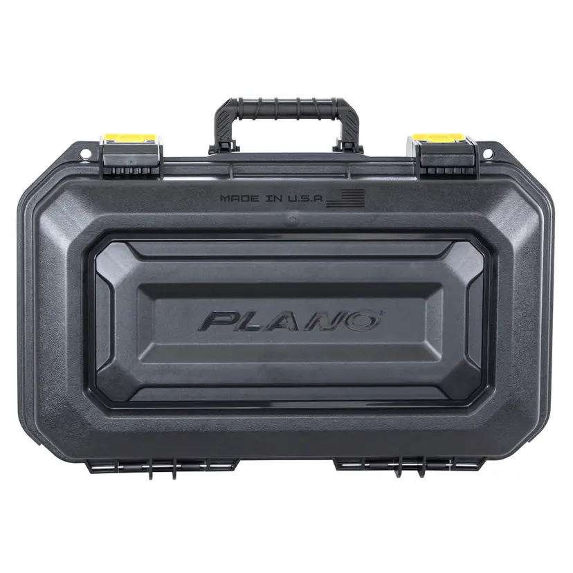 Plano All Weather 2 Four Pistol Hard Case with Pluck Foam, 18x10x5, Black/Yellow - 1