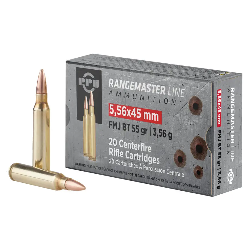 PPU 5.56 Nato 55 Grain FMJ 1,000 Round Case - 1