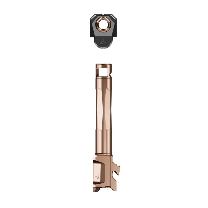 Radian Weapons RAMJET Fluted Barrel + AFTERBURNER Muzzle Brake 9mm for Glock 19/45 Gen 6 PVD Black Bronze - 1