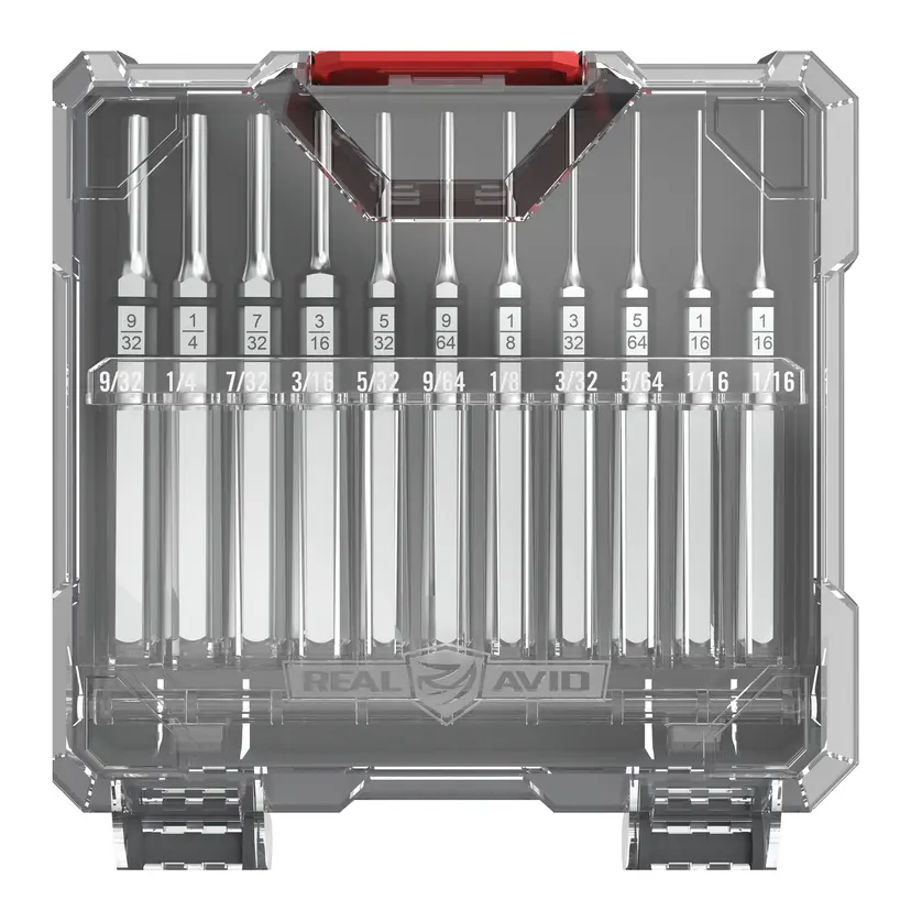 Real Avid Accu-Punch 11 Piece Roll Pin Punch Set with Case – Precision Gunsmithing Tool - 1