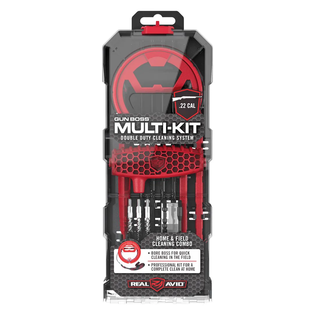 Real Avid Gun Boss Multi-Kit .22 Cal Rifle Cleaning Kit – Professional Home & Field Double Duty Gun Maintenance