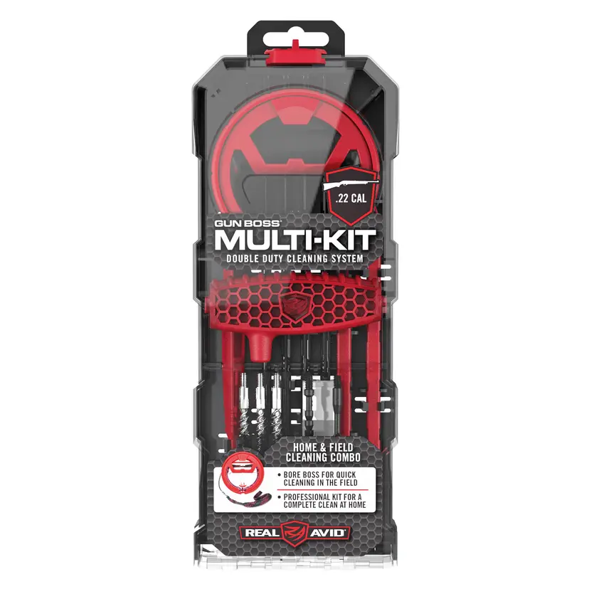 Real Avid Gun Boss Multi-Kit .22 Cal Rifle Cleaning Kit – Professional Home & Field Double Duty Gun Maintenance - 1