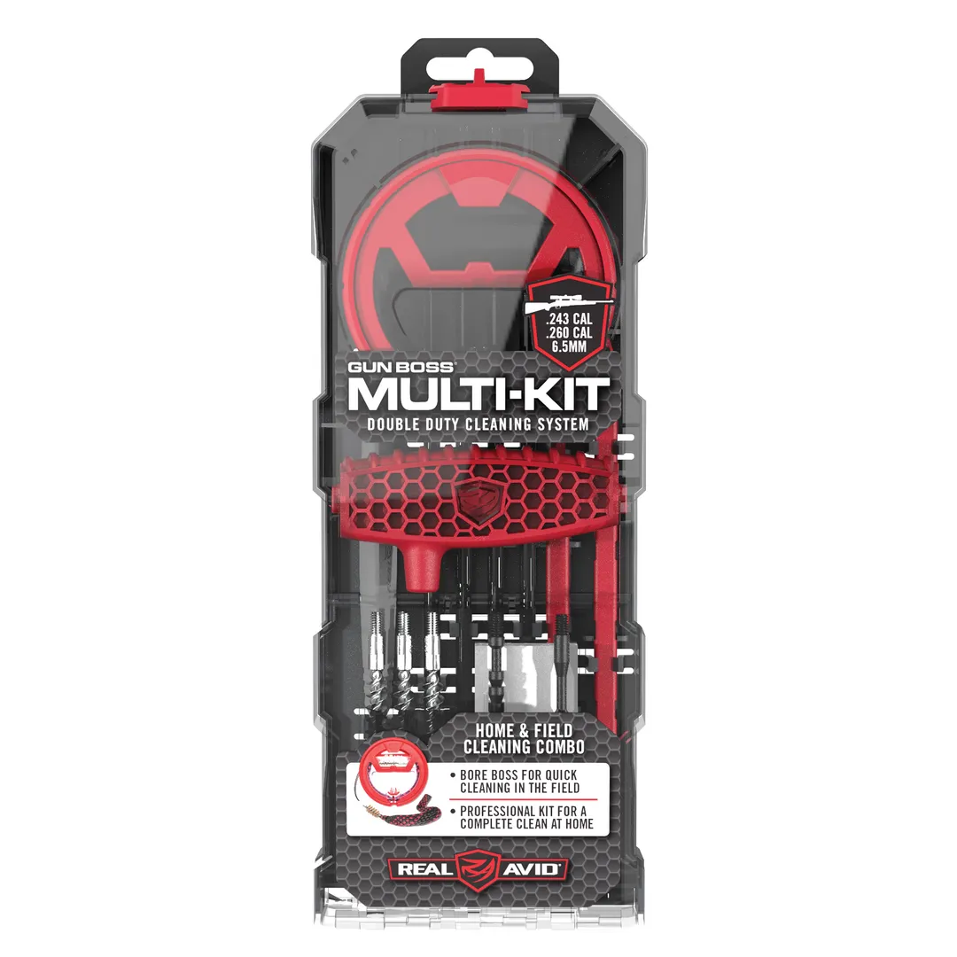 Real Avid Gun Boss Multi-Kit for .243/6.5mm Rifles – Professional Home & Field Gun Cleaning Kit