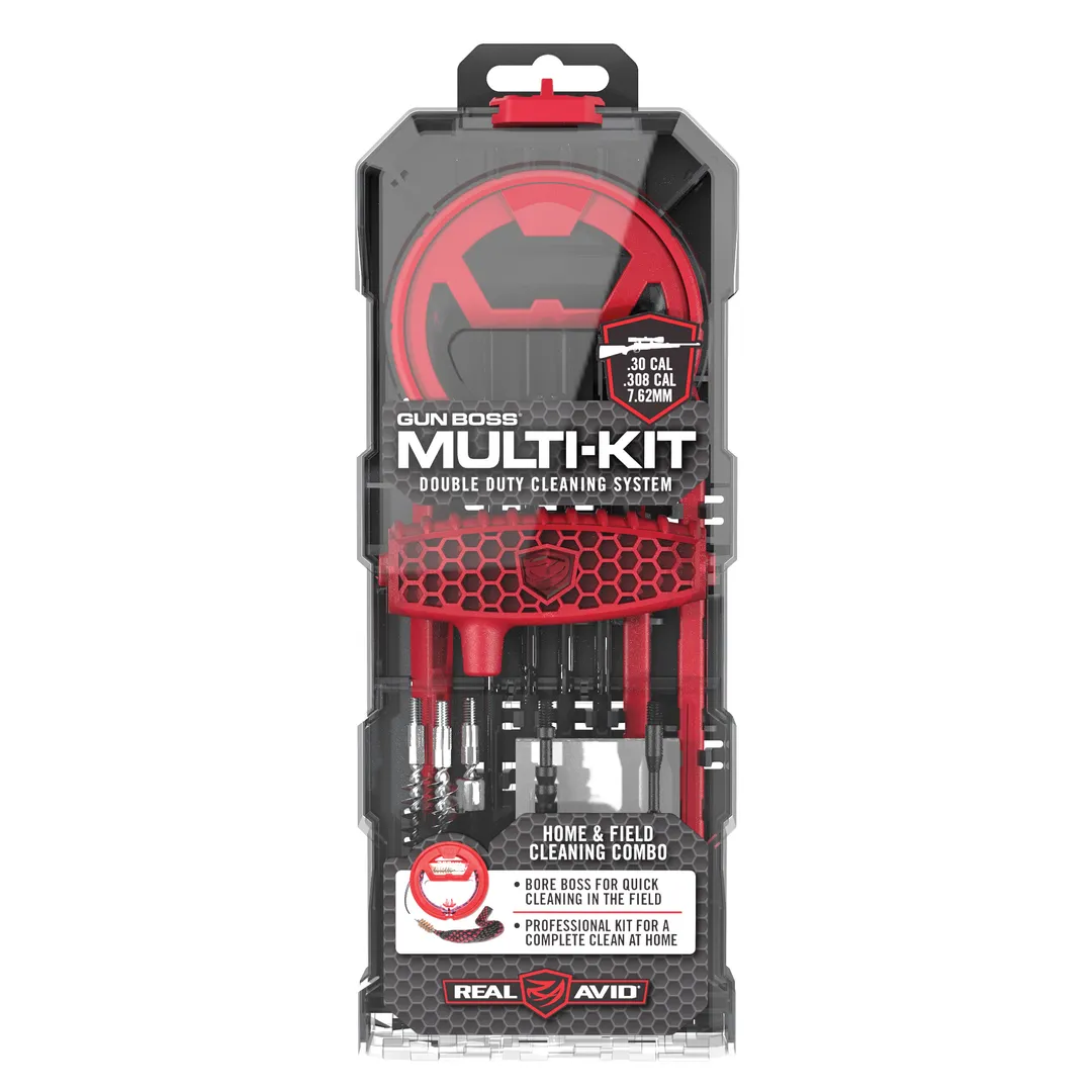 Real Avid Gun Boss Multi-Kit .308/7.62mm Professional Rifle Cleaning Kit for Home and Field