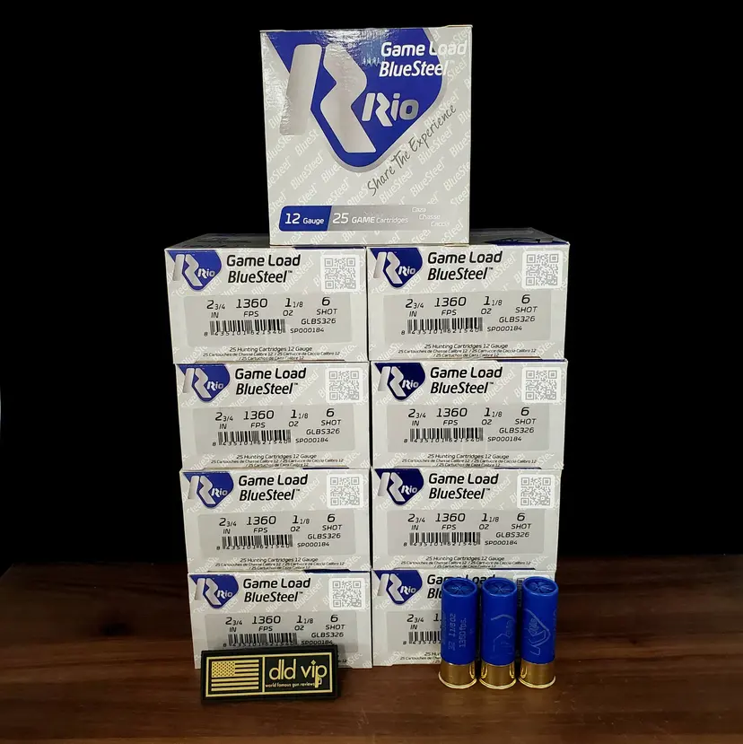 Rio Blue Steel 12Ga 2.75" 1 1/8oz 7 Shot 250rd Case - 1