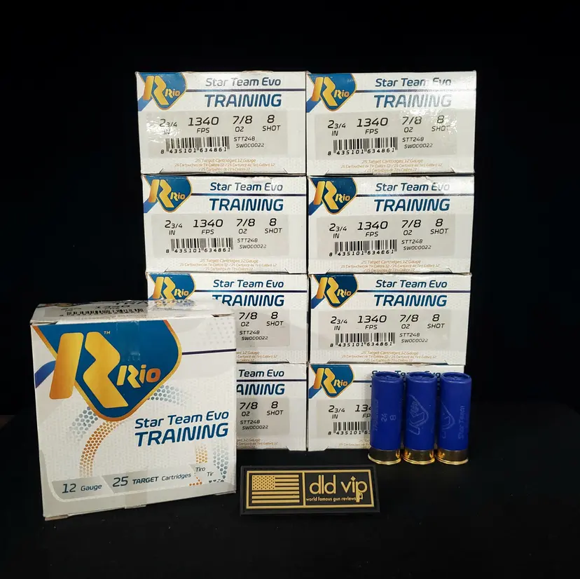 Rio Star Team EVO Training 12Ga 2.75" 7/8oz 8 Shot 250rd Case - 1