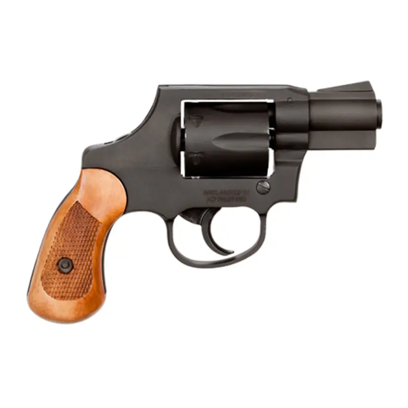 Rock Island M206 Spurless 38 Special Revolver 2" Barrel 6 Shot Parkerized Steel with Wood Grips - 1