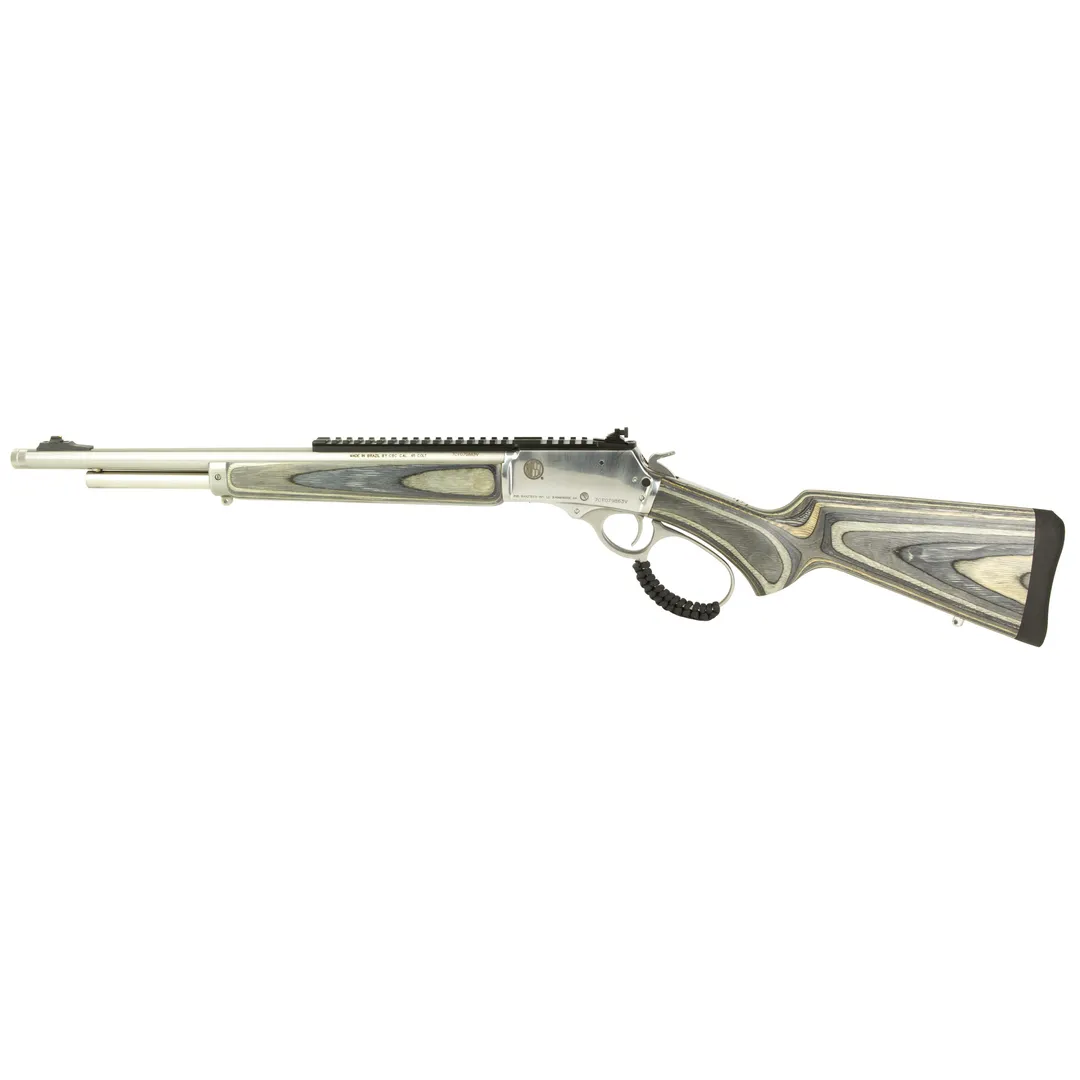 Rossi R95 Lever Action Rifle 45 Colt 18" Barrel 8RD Laminated Stock Matte Silver Ghost Ring Sight Picatinny Rail