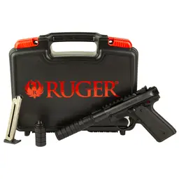 Ruger Mark IV 22/45 Pygmy Shark .22LR 3.1in Threaded Barrel 1/2x28 Black 10rd w/ JK 105 VERSAX 22 Suppressor - 4