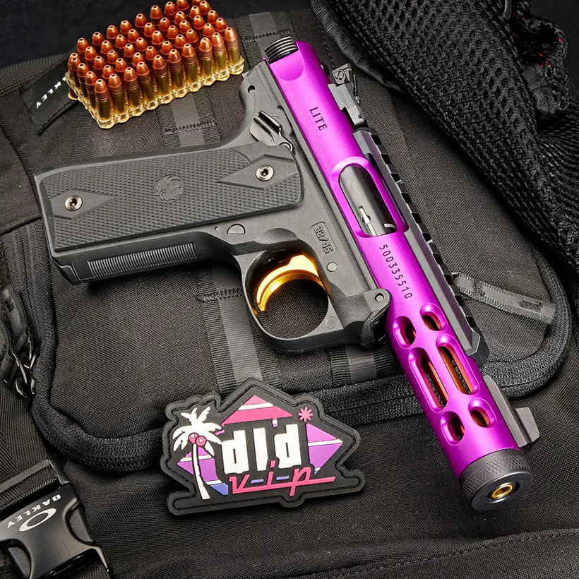 Ruger MKIV 22/45 Lite .22LR Purple Anodized w/ Gold Barrel & Trigger - 1
