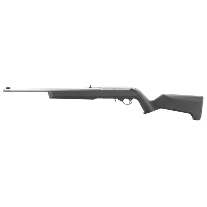 Ruger 10/22 18.5" Semi-Auto .22 LR Rifle Silver Magpul MOE Stock 10-Round Threaded Barrel - 1