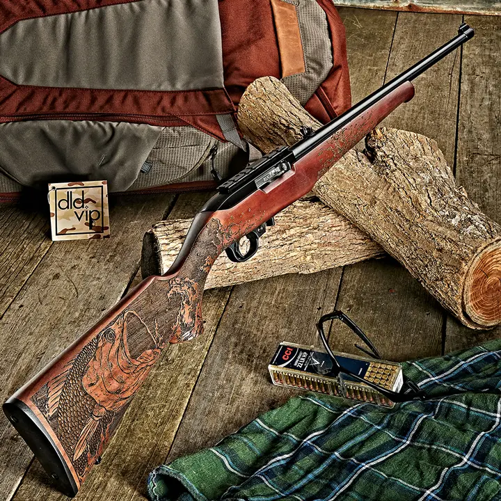 Ruger 10/22 .22LR OR w/ Engraved Bass Walnut Stock - 1