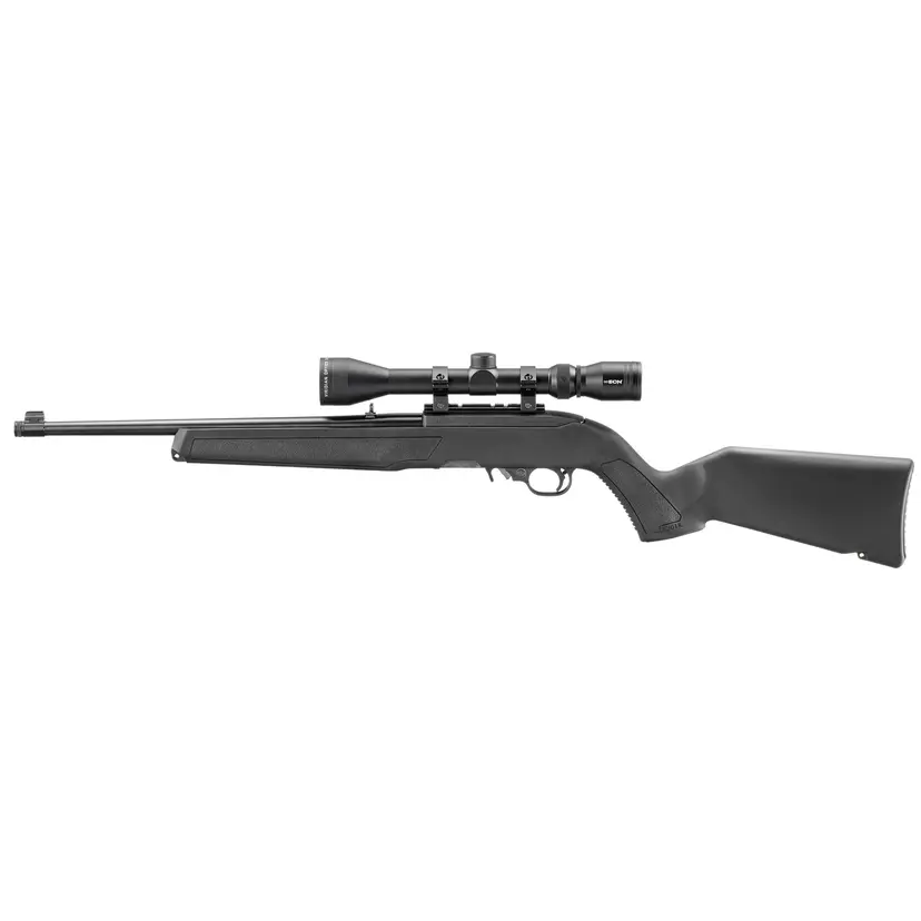 Ruger 10/22 Semi-Auto .22 LR Rifle 16.4in Threaded Barrel 1/2x28 Satin Black 10rd with Viridian EON 3-9x40 Scope - 1