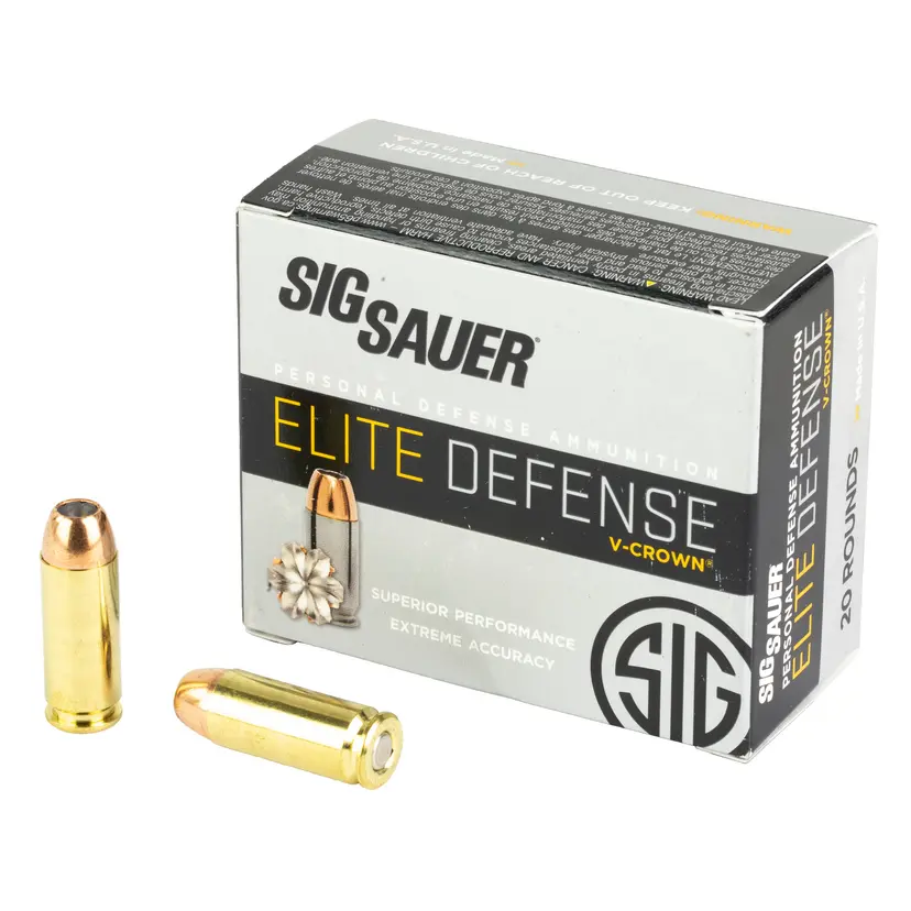 SIG Sauer Elite Defense 10mm Auto 200Gr V-Crown JHP 20rd Box - 1