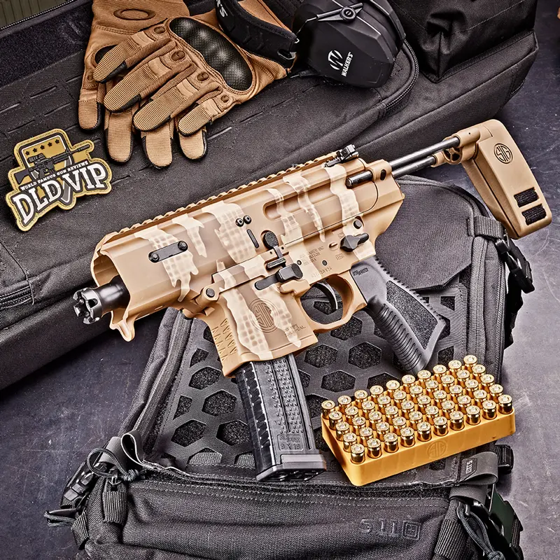 SIG Sauer MPX Copperhead 9mm 3.5" w/ DLD Exclusive Snakeskin Cerakote & MBUS Pros - 1