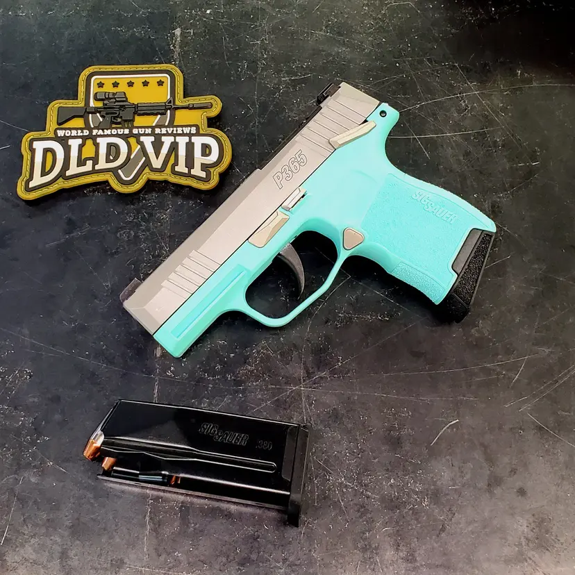 SIG Sauer P365 .380ACP OR Nickel/Turquoise w/ Ambi MS - 1