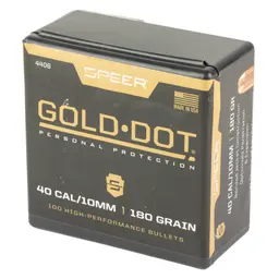 Speer Gold Dot .40 Cal 180gr Hollow Point Bullets – 100 Count Reloading Projectiles - 3