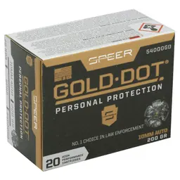 Speer Gold Dot 10mm 200gr Hollow Point Ammunition – 20 Round Box for Personal Protection - 2