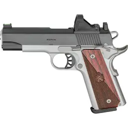 Springfield Ronin 1911 AOS 4.25" 9mm Optic Ready Commander Pistol, 9rd, Match Barrel, Blued Slide, Wood Grips, 4 Mags - 2