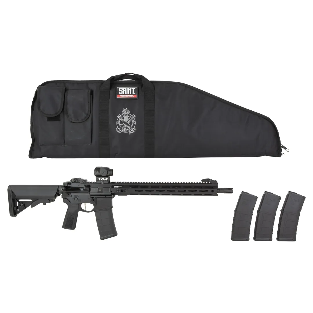 Springfield SAINT Victor V2 B5 AR-15 Semi-Auto Rifle 5.56 NATO 16in Black Anodized, Flip-Up Sights, Ambi Safety, Viridian Venta Green Dot, 30rd, 4 Mags