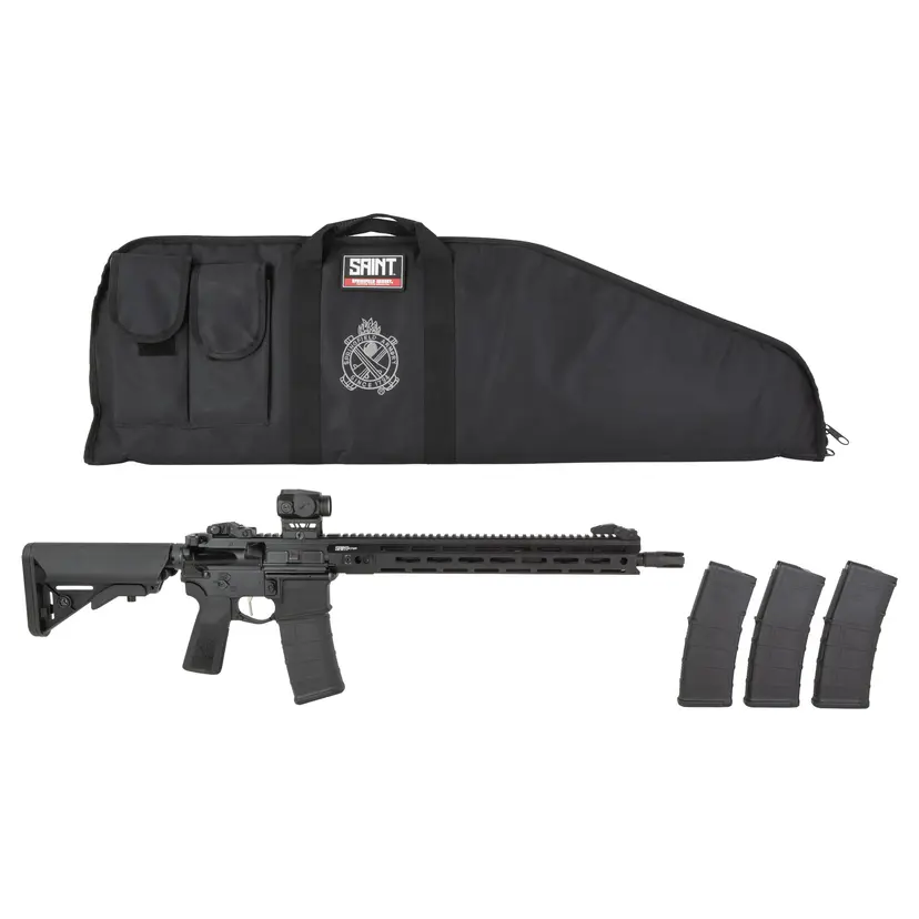 Springfield SAINT Victor V2 B5 AR-15 Semi-Auto Rifle 5.56 NATO 16in Black Anodized, Flip-Up Sights, Ambi Safety, Viridian Venta Green Dot, 30rd, 4 Mags - 1