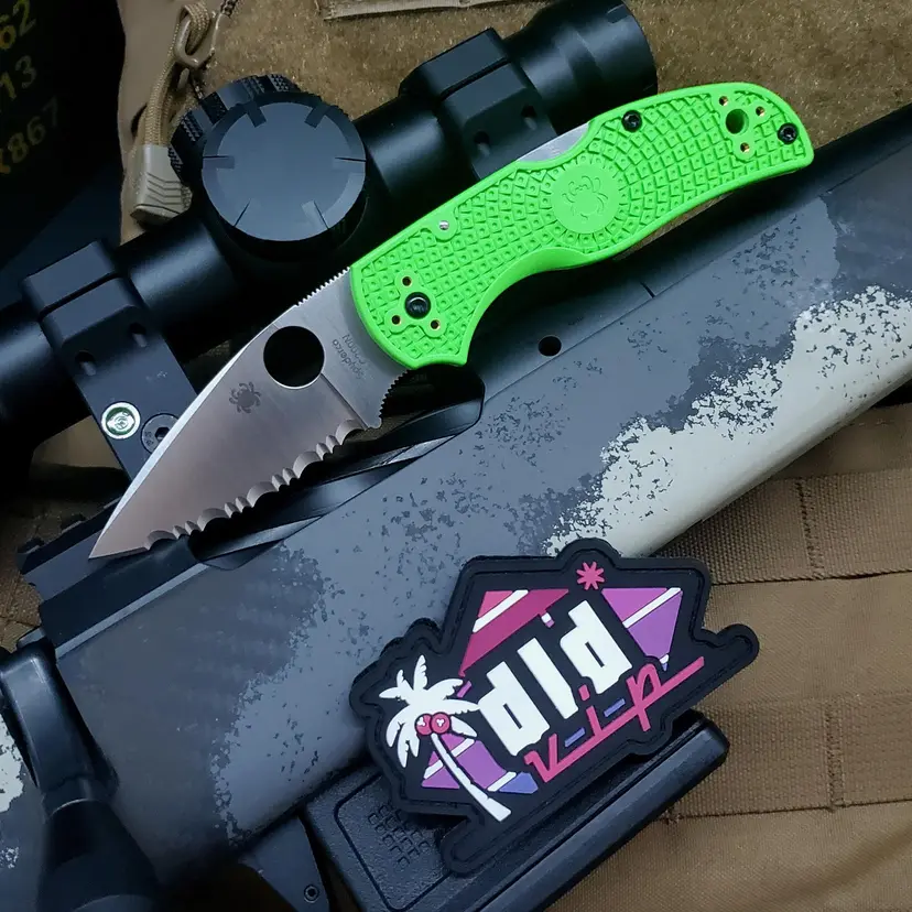 Spyderco Native 5 Salt Spyderedge LC200N Green FRN - 1