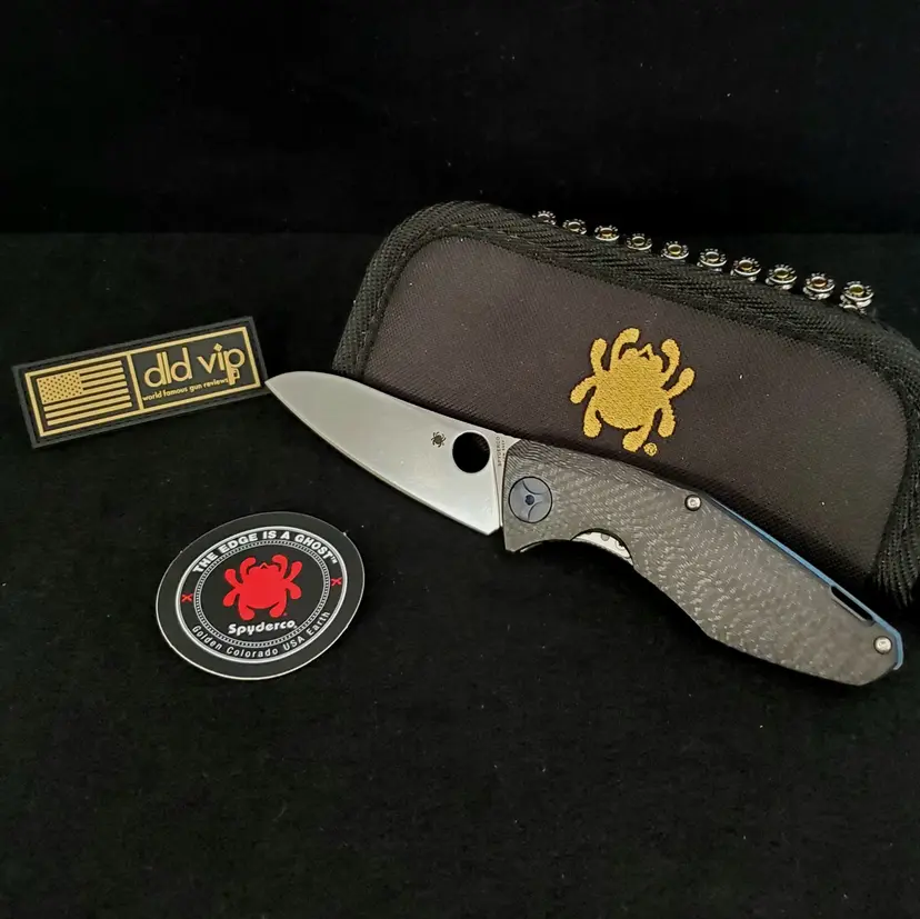Spyderco Sinkevich Drunken Titanium Frame Lock Carbon Fiber Scale S90v - 1