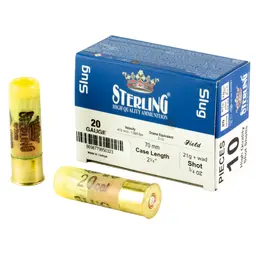 Sterling Big Game 20 Gauge 2.75" 7/8 oz Slug Ammunition – 10 Round Box - 1