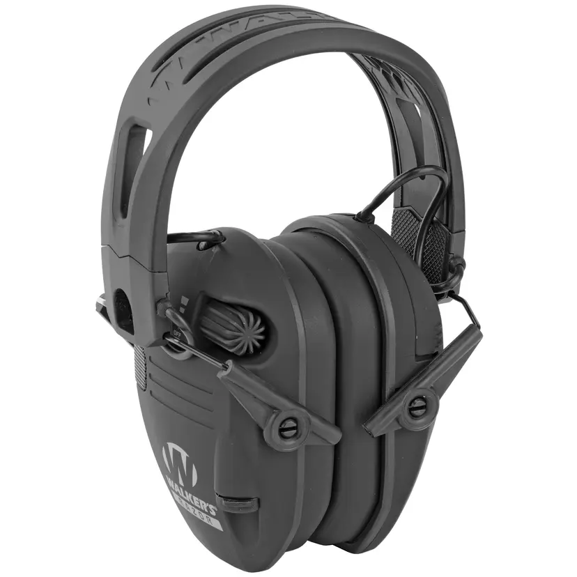 Walker's Razor Slim Electronic Muffs BLK w/ Tacti-Grip Headband - 1
