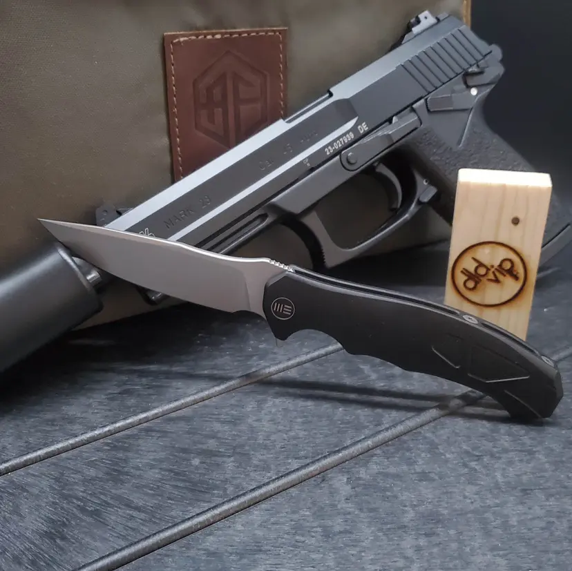 WE Knife Co. Kellen Bogardus 037 Frame Lock Knife Black Ti - 1