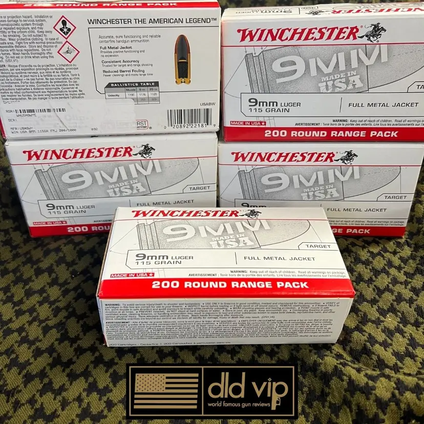 Winchester 9mm 115Gr FMJ 200rd - 1