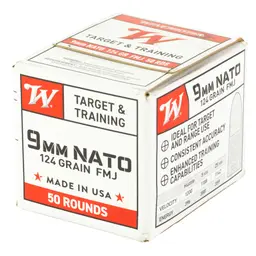 Winchester USA White Box 9mm NATO 124gr FMJ Ammo 1,000 Round Case - 3