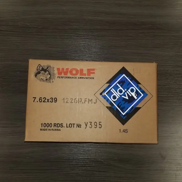 Wolf Performance Ammunition 7.62x39 122Gr FMJ 1000rd Case - 1