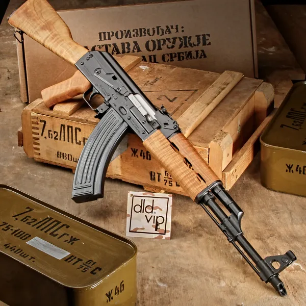 Zastava ZPAPM70 AK Rifle 7.62x39 w/ RPK Trunnion Maple Tiger Stripe