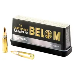 Belom 7.62x39mm 123 Grain FMJ Brass Cased Ammo - 480 Round Case Webinar - 1