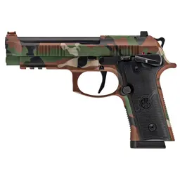 Beretta 92XI Combat 9mm Full-Size Semi-Auto Pistol 4.7in Barrel, SAO, Ambi Safety, BDU Camo Cerakote Webinar - 1