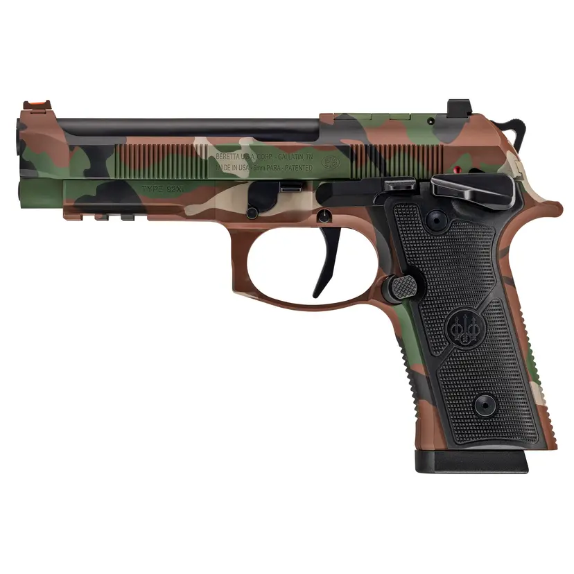 Beretta 92XI Combat 9mm Full-Size Semi-Auto Pistol 4.7in Barrel, SAO, Ambi Safety, BDU Camo Cerakote Webinar - 1