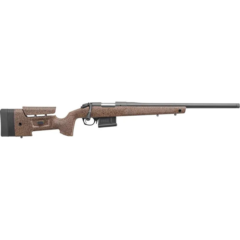 Bergara B-14 HMR Bolt Action Rifle 22 Creedmoor 24in Threaded 5/8x24 Barrel Cerakote Black Tan HMR Stock AICS 5rd Webinar - 1
