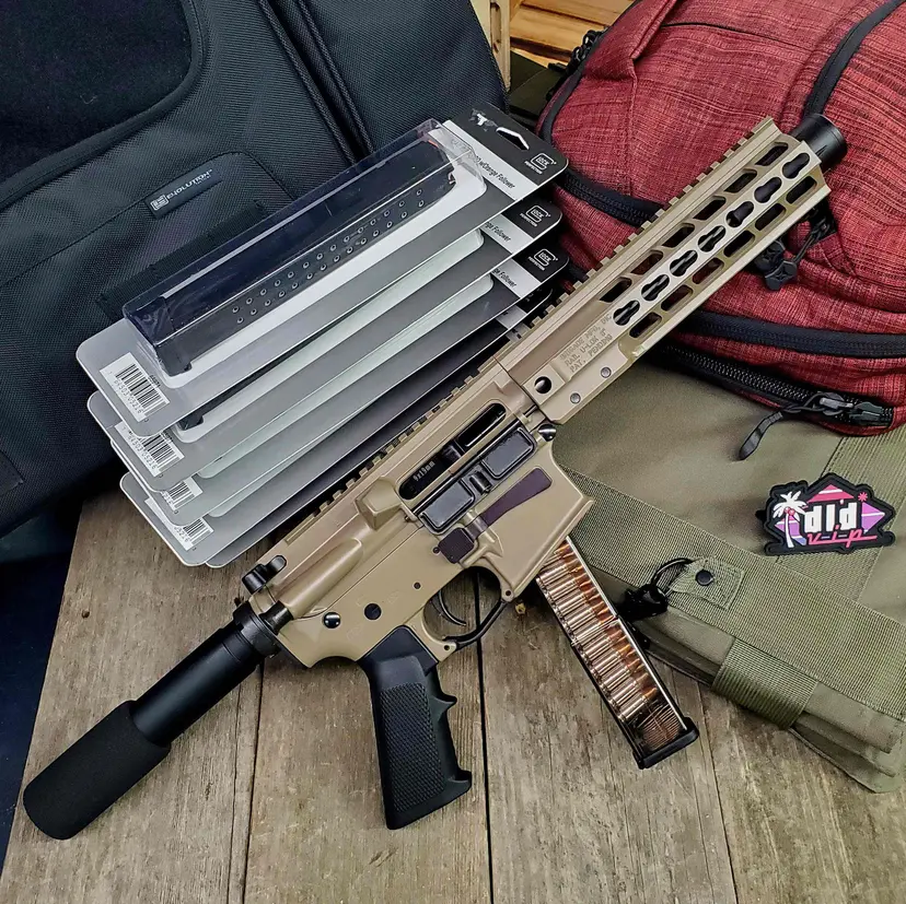 Brigade Manufacturing BM-9 9mm 9" FDE Cerakote NB w/ 5 Extra Mags Webinar - 1