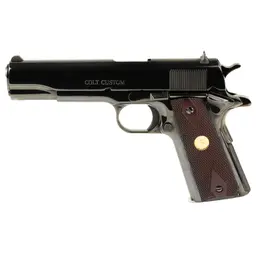 Colt Government Model 1911 .38 Super Full-Size Semi-Auto Pistol 5in Barrel Royal Blue 9+1 Fixed Sights Double Diamond Gold Medallion Grips Webinar - 1