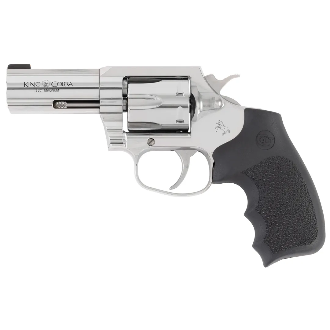 Colt King Cobra Revolver 357 Magnum DA/SA 3in Barrel 6-Round Brushed Stainless, Hogue Rubber Grips Webinar
