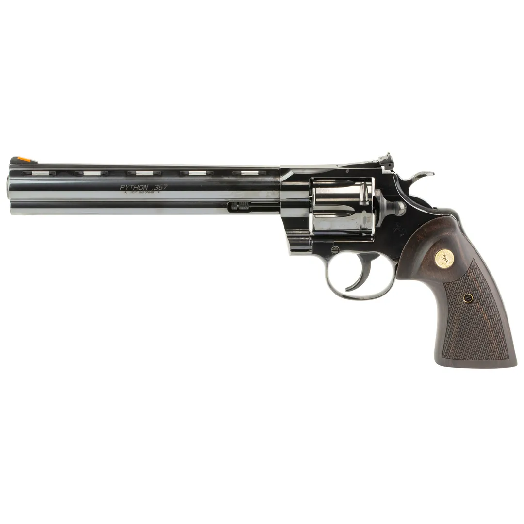 Colt Python .357 Magnum Revolver 8" Blued 6-Round Double/Single Action Wood Grips Webinar