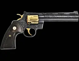 Colt Python Polished Engraved 24KT Gold 357 Mag 6" Lets Rodeo Webinar - 1