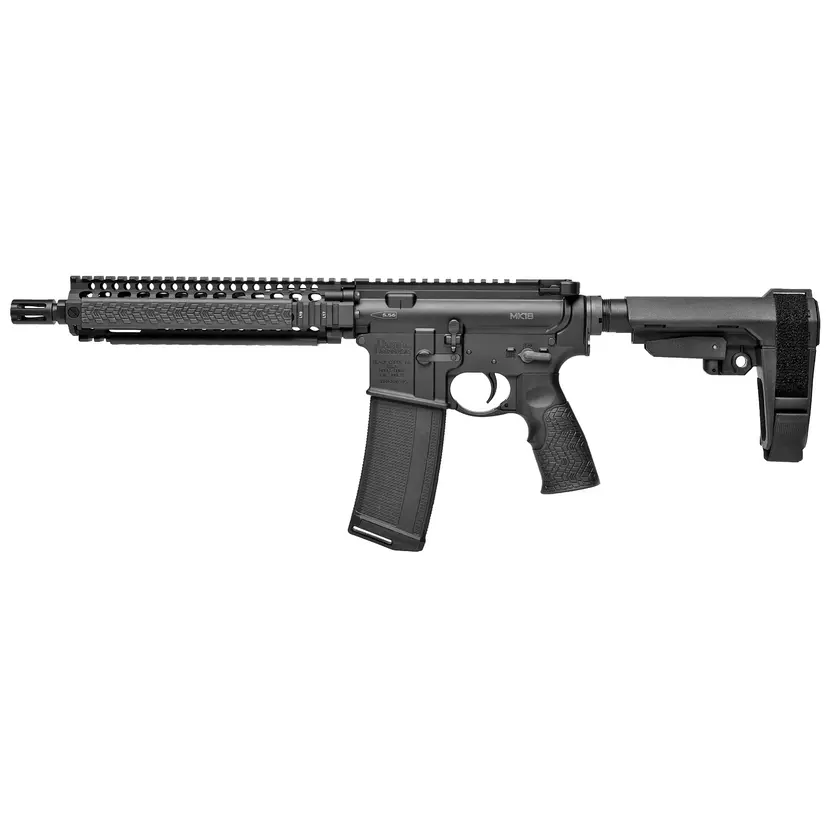 Daniel Defense MK18 AR Pistol 5.56 NATO 10.3in CHF Barrel Black Anodized RIS II SBA3 Brace 32rd 1 Mag Webinar - 1