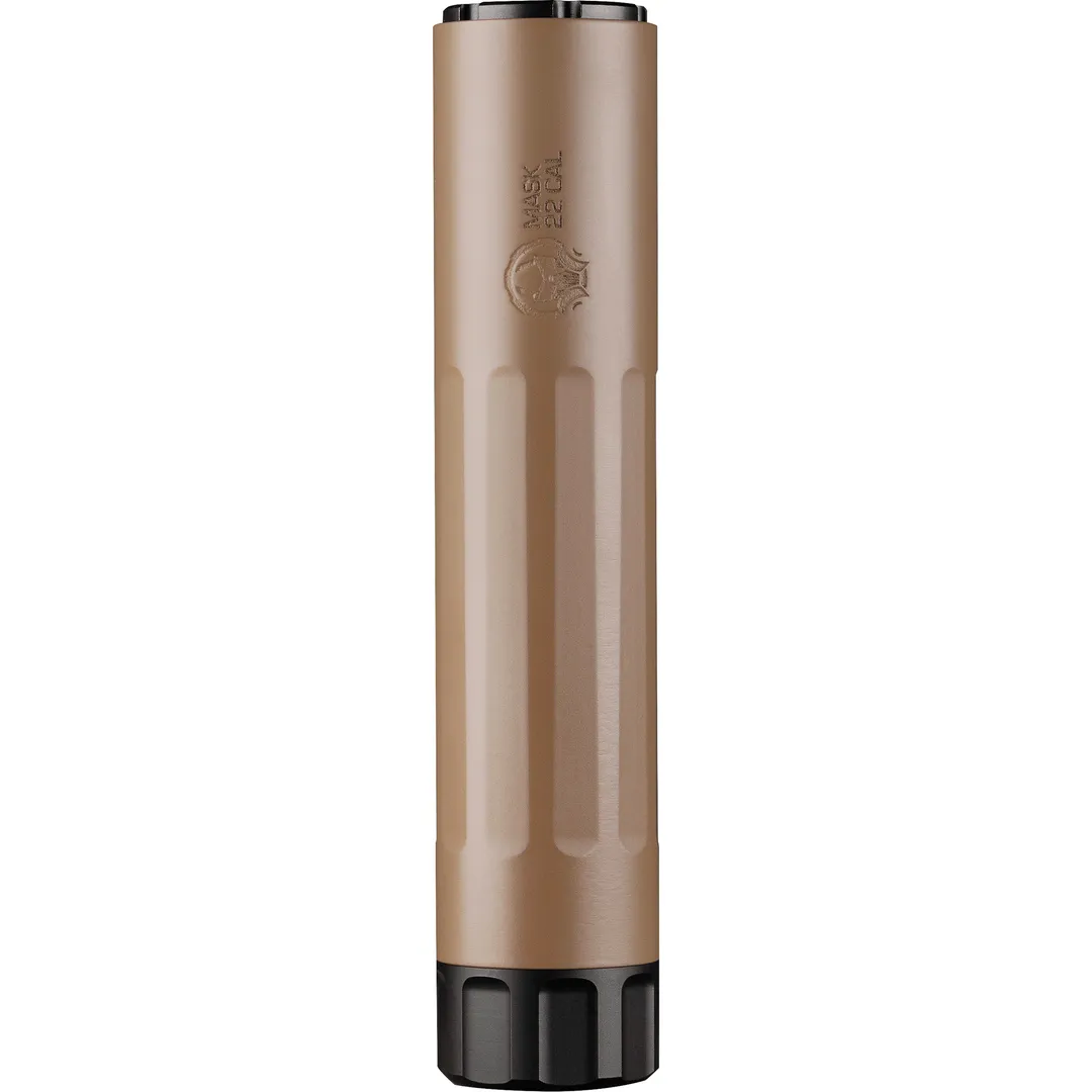 Dead Air Mask HD 22LR Suppressor FDE 5.1in Titanium Tube Stainless Baffles 1/2x28 Mount Webinar