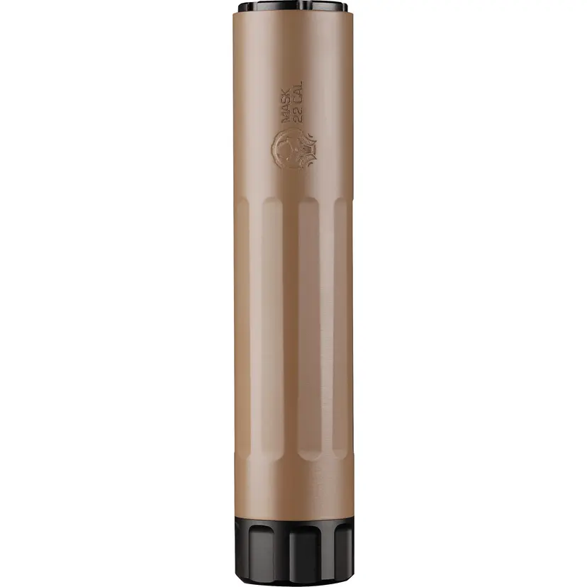 Dead Air Mask HD 22LR Suppressor FDE 5.1in Titanium Tube Stainless Baffles 1/2x28 Mount Webinar - 1