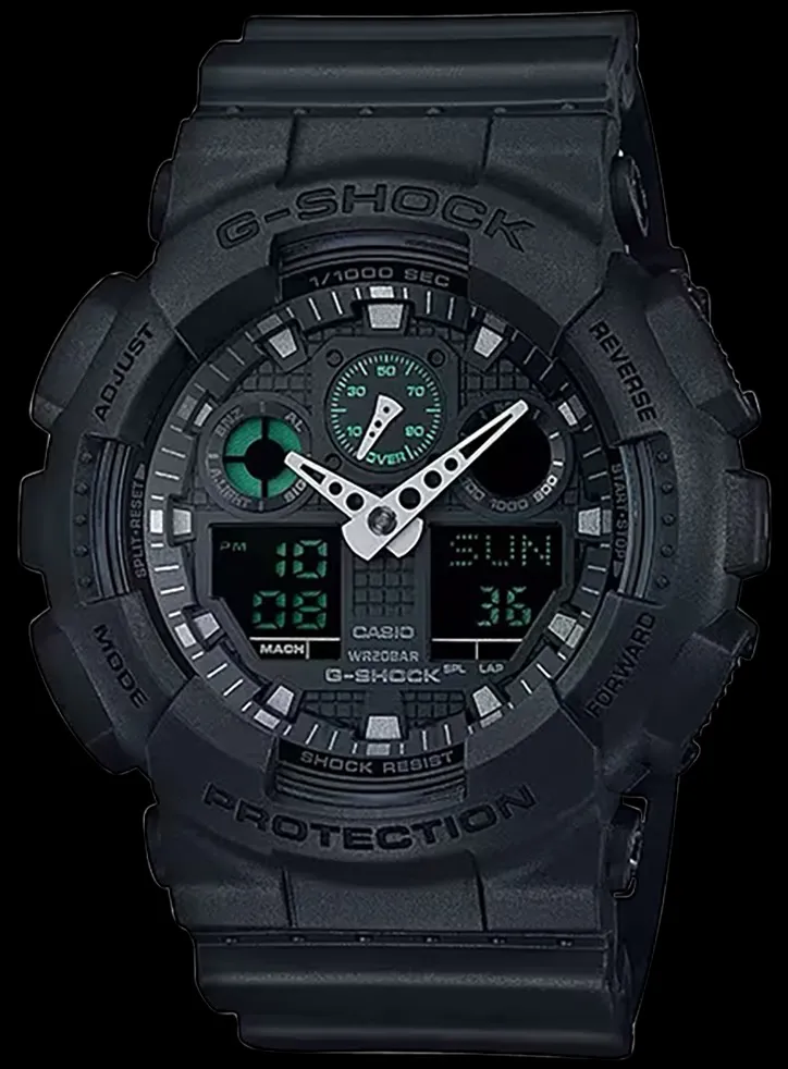 G-Shock GA100MB1ACR Tactical Black Black Analog/Digital Display Webinar