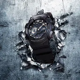 G-shock GA1101BCR G-Shock Tactical Black Stainless Steel Bezel 145-215mm Webinar - 2